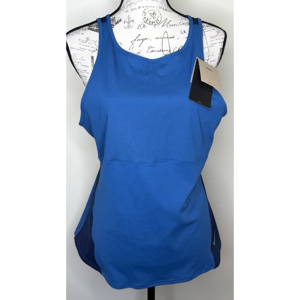 Nike Dri-Fit Training Yoga Slim Fit Tank Jewel Blue Women's XXL NWT DR0374-407
